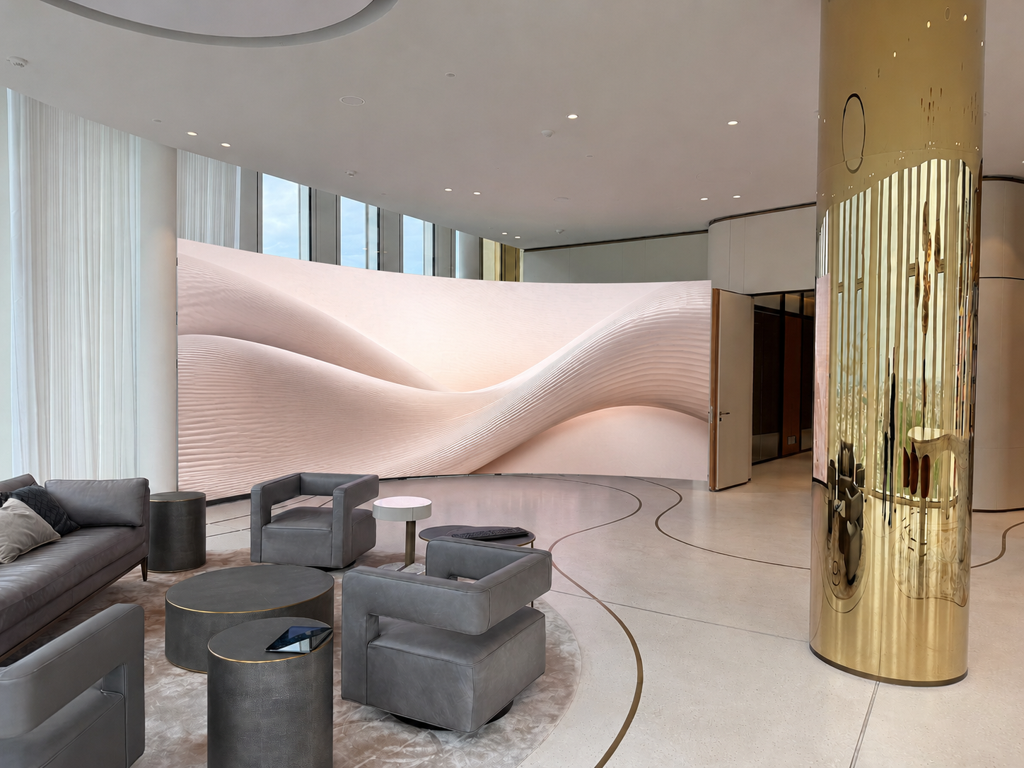LED wall in the Tiergarten Salon — architectural broadcast